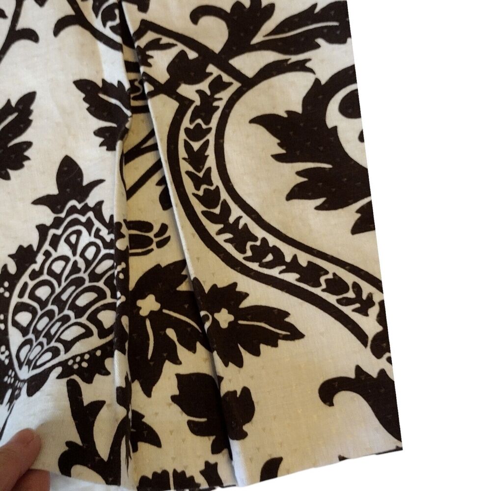 Ann Taylor Size 14 A-Line Midi Length brown & cream Textured Floral Skirt - Picture 3 of 6